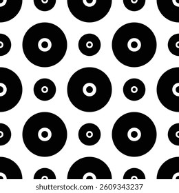 Retro Vinyl Record Vector Seamless Pattern - Vintage Music Digital Paper Background for Scrapbooking, Sublimation, Wrapping Paper, Fabric, and Print Designs