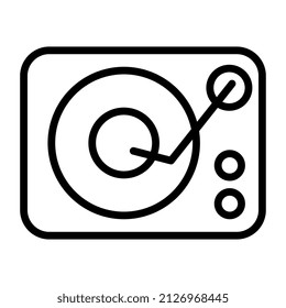      Ein Retro-Vinyl-Rekorder-Symbol, Vektordesign von Drehtisch 

