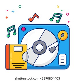      Icono de grabador de vinilo retro, diseño vectorial de girable 

