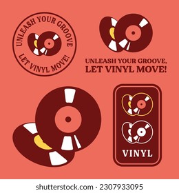 Retro vinyl vector design with customizable colors. Perfect for posters, illustrations, and music-themed merch with a vintage touch.