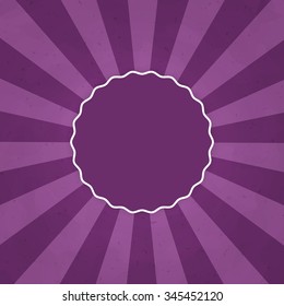 Retro violet background with sunbursts. Vintage place for text. Vector. Eps 10.
