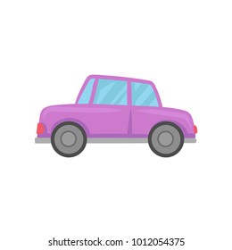 Retro violet car cartoon vector Illustration