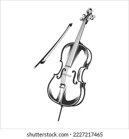 Retro Violin Vector Vintage Violin Illustration 