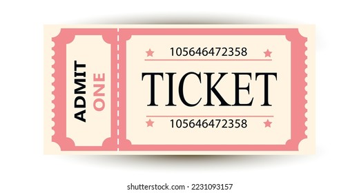 Retro  vip ticket. Carnival cupon. Retro ticket illustration.Festival coupon.Retro  ticket on the cinema