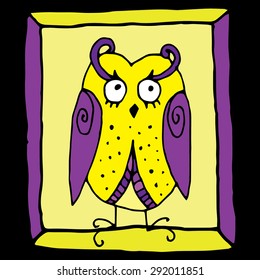 Retro vivid owl illustration