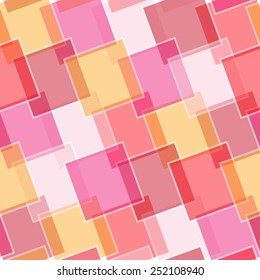Retro vivid seamless square background with hot color elements
