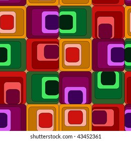 Retro vivid seamless square background