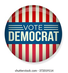 Retro Vote Democrat Campaign Button