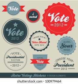 Retro Voting Stickers