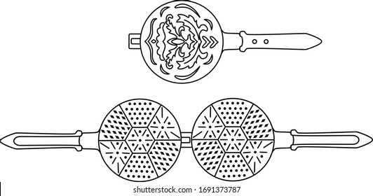 Retro waffle-iron icon. Outline modern waffle-iron vector icon for web design isolated on white background.