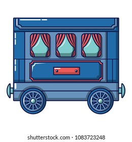 Retro wagon icon. Cartoon of retro wagon vector icon for web design isolated on white background