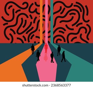 Retro walk with an abstract meaning you can define in your own unique ways.