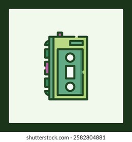 Retro Walkman Cassette Player Icon Design