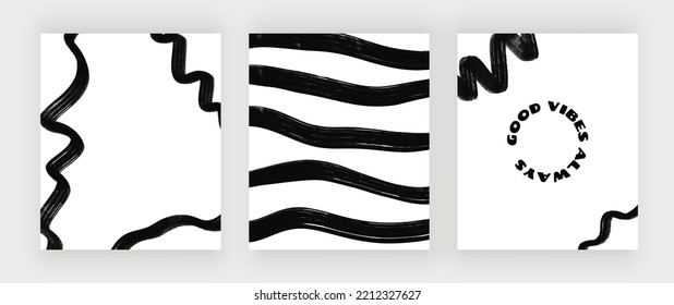 Retro wall art prints with black lines