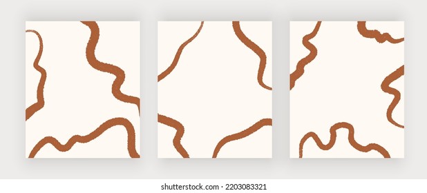 Retro wall art prints with brown lines