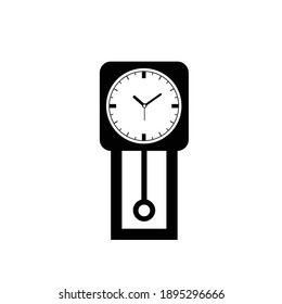 Retro Wall Clock icon, Timer isolated on white background. Outline Antique wall clock Icon vector. Business watch. hour, watch symbol. An antique Junghans wall clock vector  