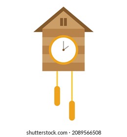 retro wall watch flat clipart vector illustration