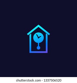 Retro wall watch icon, vector