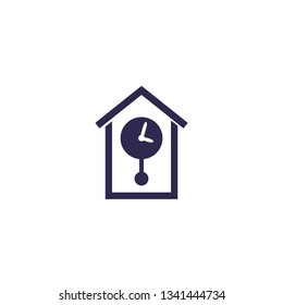 Retro wall watch vector icon