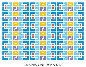 Retro wallpaper, Modern Abstract Composition with Geometric Forms, square geometric shape seamless pattern