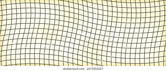 Fondo de pantalla retro. Textura del cuaderno. Patrón ondulado distorsionado. Anuncio vintage viejo dibujado a mano en estilo de los años 60, 80, 70. Diseño hippie con líneas líquidas fluidas, rejilla deformada. Ilustración vectorial