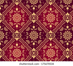 Retro wallpaper. Seamless. Vector illustration