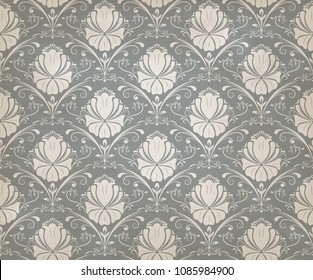 retro wallpaper and vintage seamless pattern for background, pattern in swatches