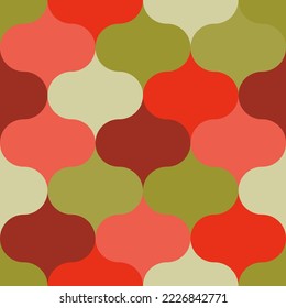 Retro Warm pattern in vintage style of the 60s and 70s. Vector illustration