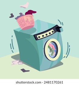 Retro Waschmaschine Waschkleidung