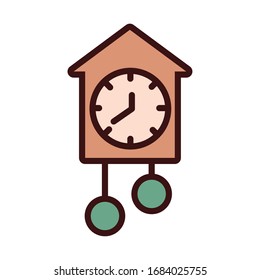 retro watch clock line and fill style vector illustration design