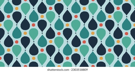 Retro water drops background. Seamless pattern. Vector. 