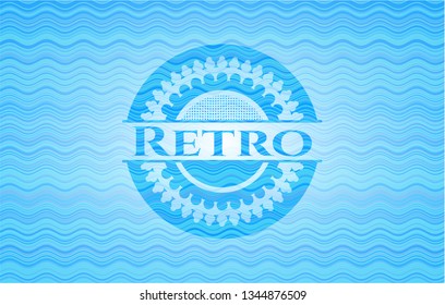 Retro water emblem background.