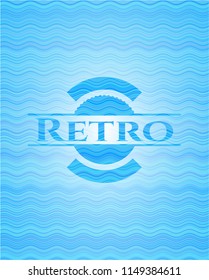 Retro water representation style badge.