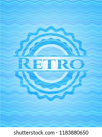 Retro water wave concept style badge.