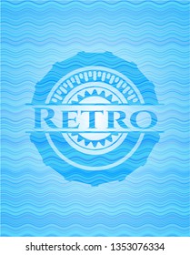 Retro water wave representation badge.