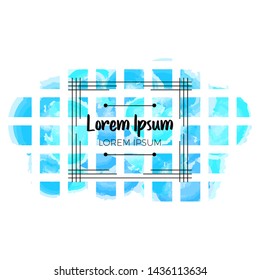 Retro watercolor frame with lorem ipsum text - Vector