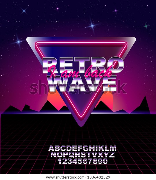 retro wave background\
place for text 