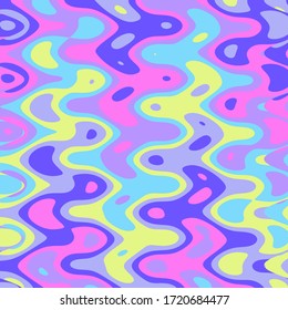 Retro wave design in light and bright colors in the form of liquid plastic