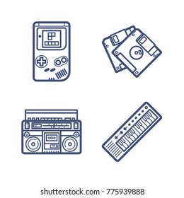 Retro Wave Icon Set