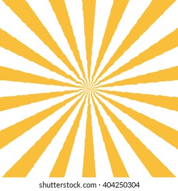 Retro Wave Sunburst background. Centric Yellow vector pattern, Sun lines . Flat Rays illustration. Shiny template for your design, seamless backdrop.