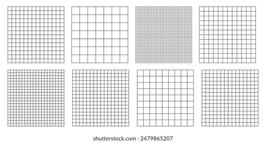 Retro wave Synthases Grid Patterns. Wireframe grid backgrounds in black and white colors.