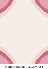 Retro Wavy Abstract Background in Pink and Cream Tones – Minimal Design