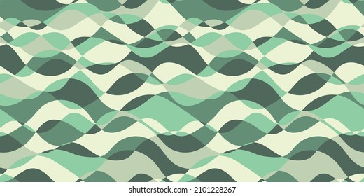 Retro wavy background. Seamless pattern. Vector. 