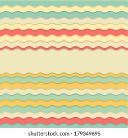 Retro wavy background. Vector background of abstract waves.