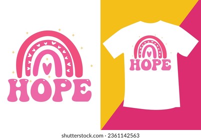Retro Wavy Breast Cancer T-Shirt Design