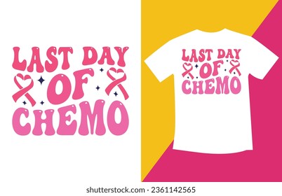 Retro Wavy Breast Cancer T-Shirt Design