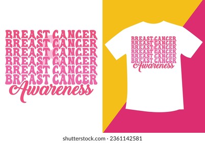 Retro Wavy Breast Cancer T-Shirt Design