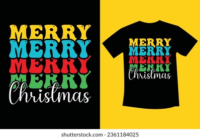 Retro Wavy Christmas t shirt design