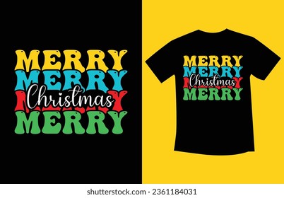 Retro Wavy Christmas t shirt design