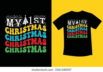 Retro Wavy Christmas t shirt design